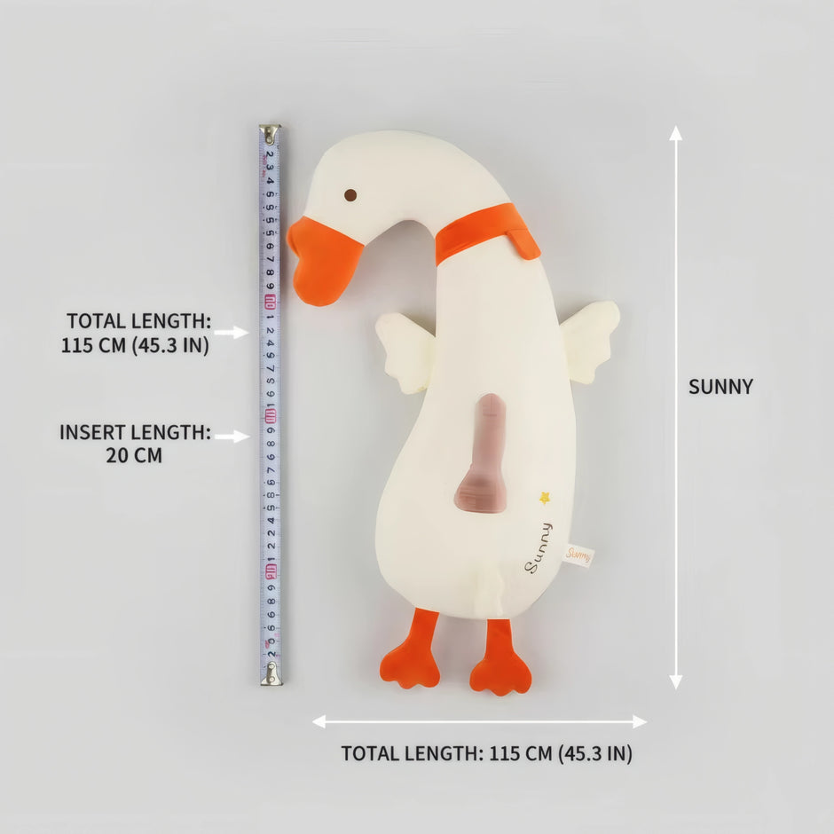 XUNAN Plush Kachoo Duck Pillow with Hidden Telescopic Dildo & Remote Control
