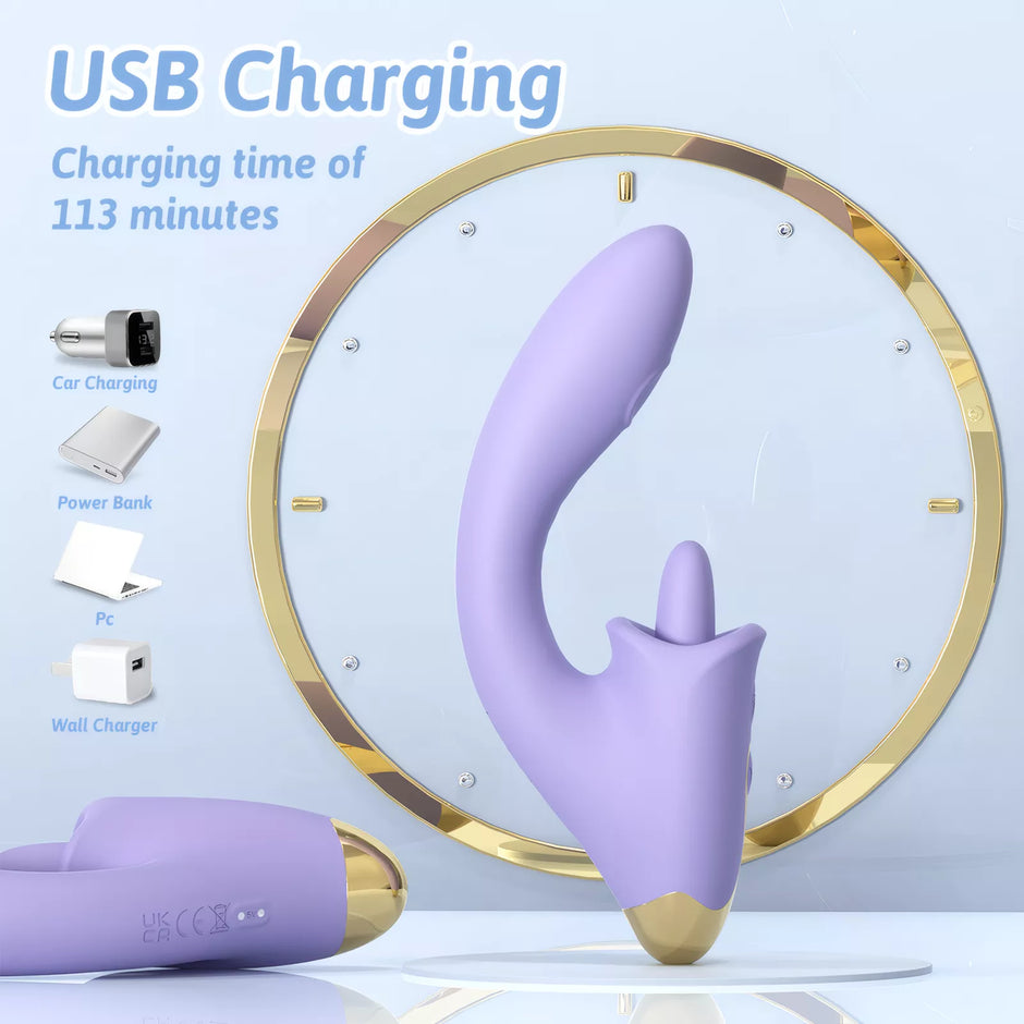 XUNAN Dual Pleasure Licking G-Spot Vibrator for Women