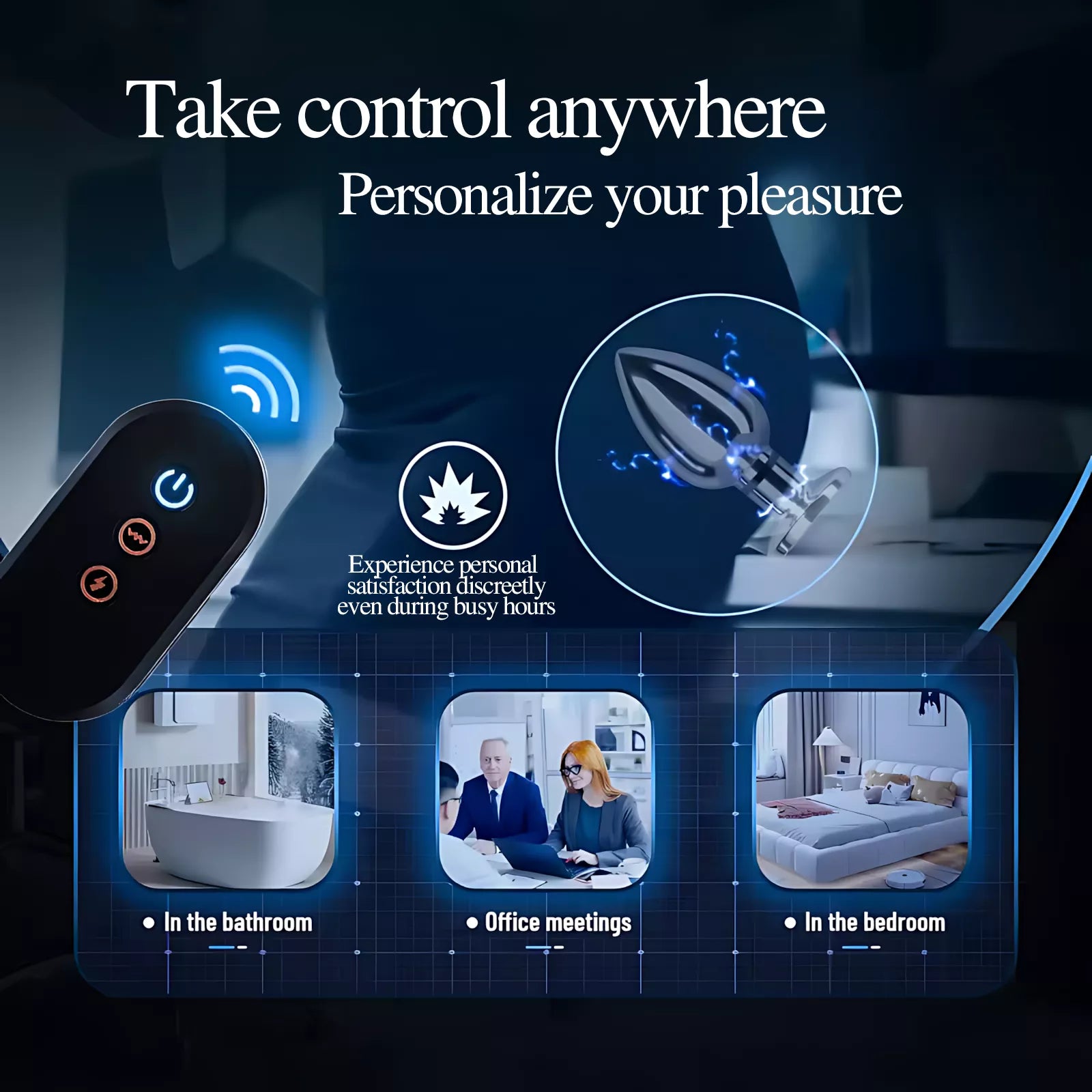 XUNAN Wireless Remote Electro Shock Vibrating Anal Plug