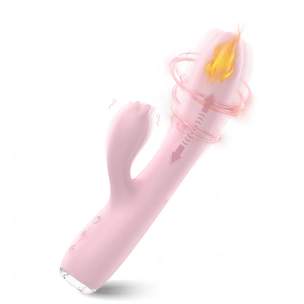 XUNAN Cute Rabbit Heating Thrusting G-Spot Dildo for Women