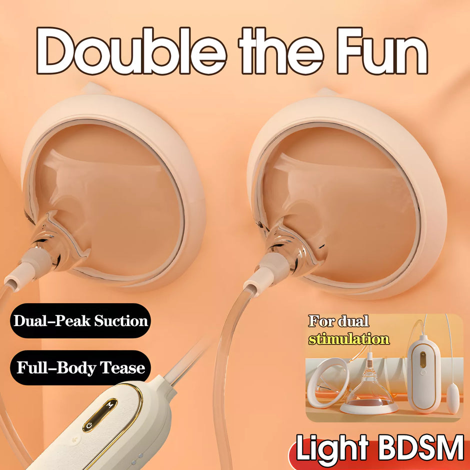 XUNAN Dual Cup Nipple Suction Vibrator for Couples