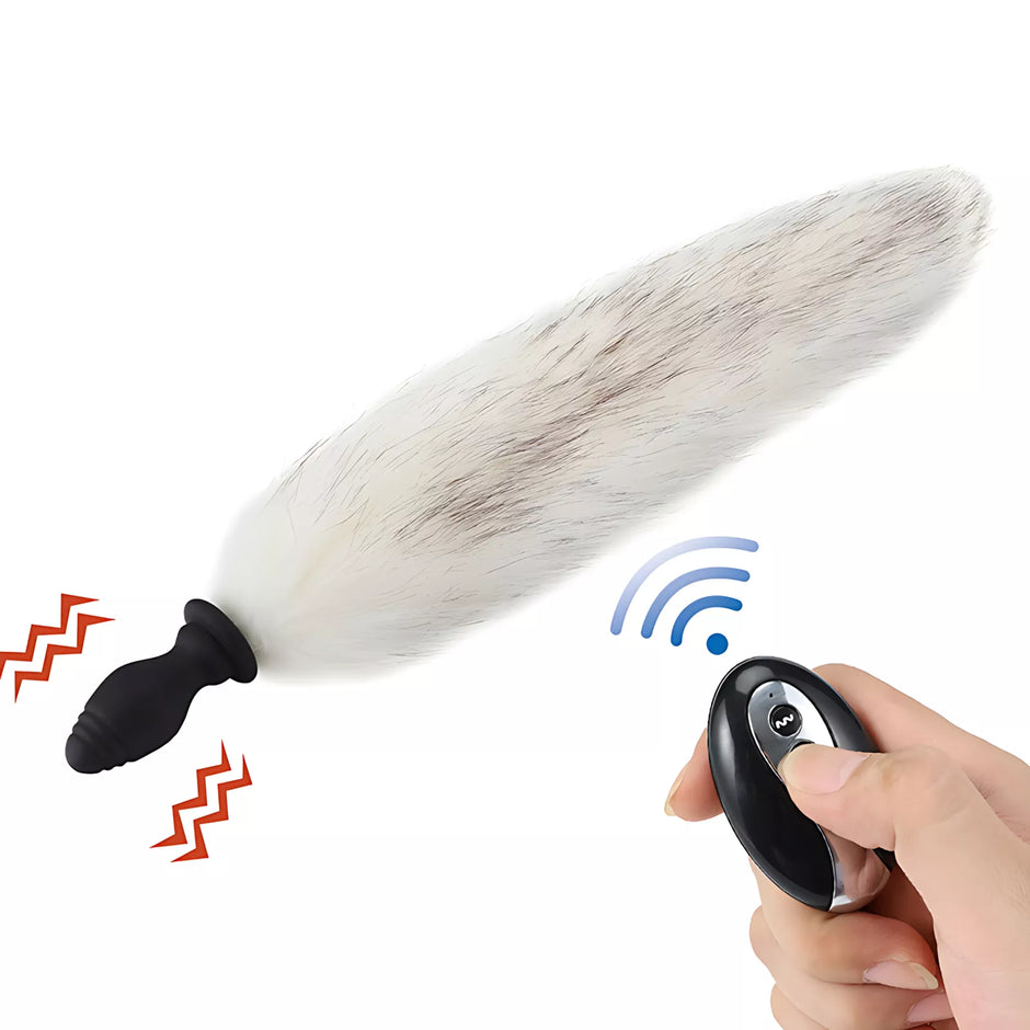 XUNAN Silicone Vibrating Tail Anal Plug for Women