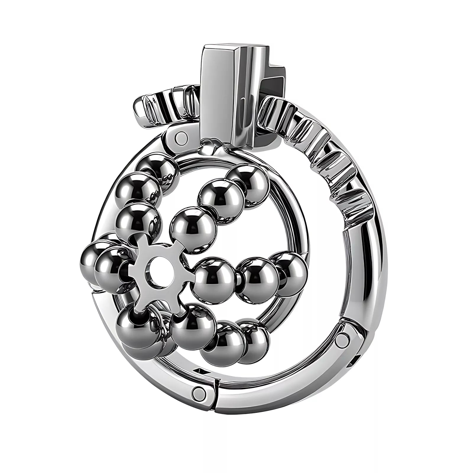 XUNAN Adjustable Metal Chastity Cage with Steel Beads
