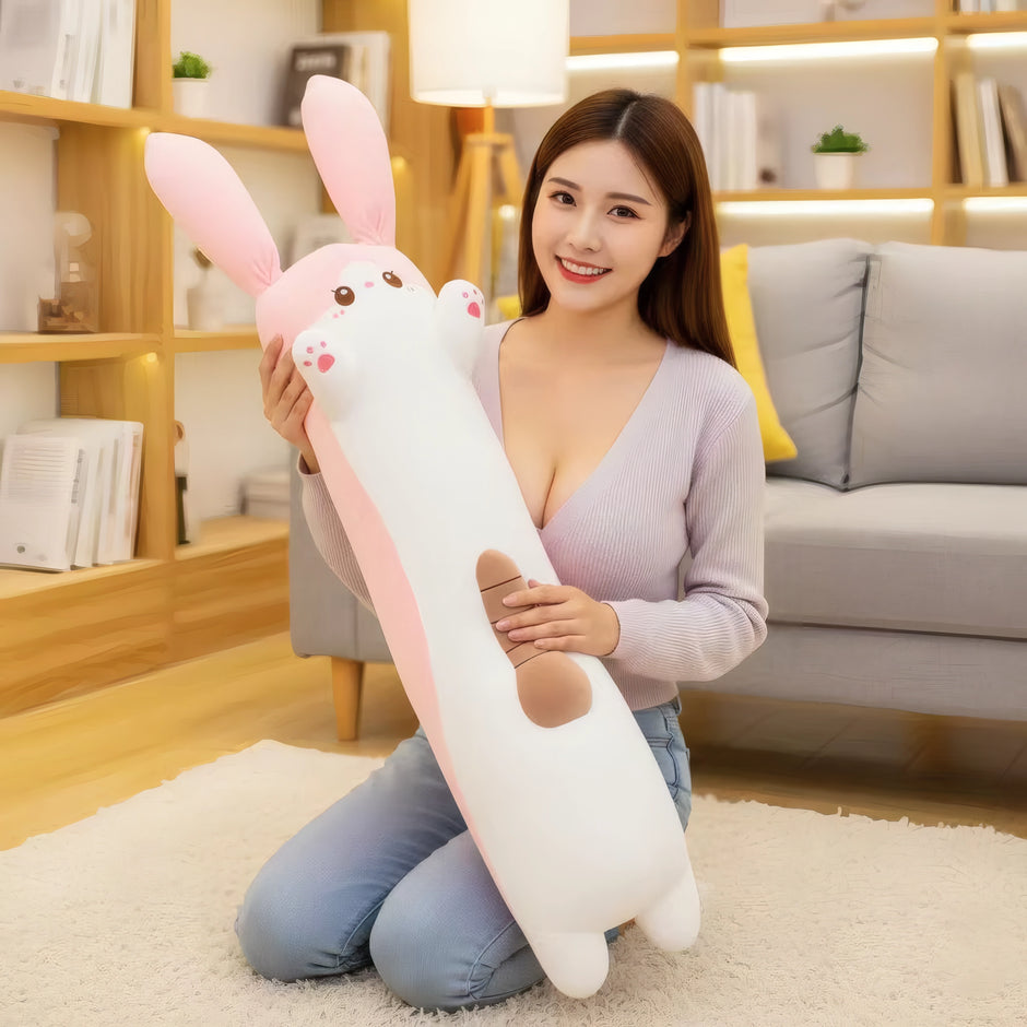 XUNAN Plush Barbie Bunny Pillow with Remote Control Telescopic Dildo