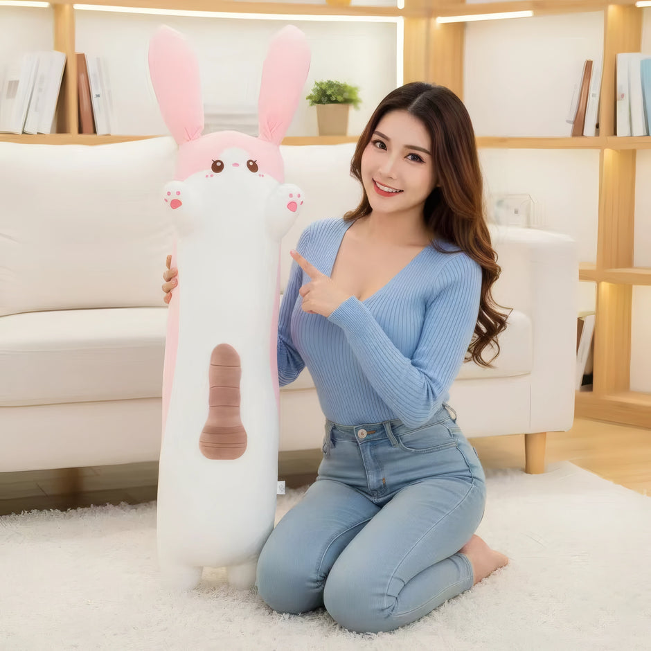 XUNAN Plush Barbie Bunny Pillow with Remote Control Telescopic Dildo