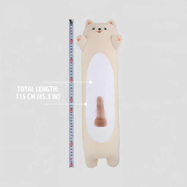 XUNAN Corgi Plush Pillow with Hidden Telescopic Dildo & Remote Control for Women